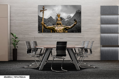 a table with chairs and a painting on the wall