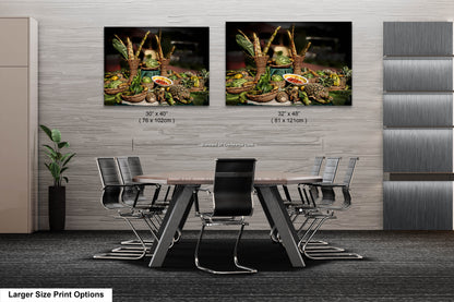 two pictures of a table and chairs in a room