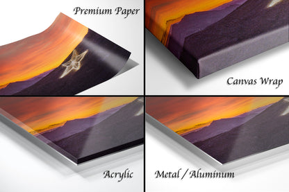 a series of four photos of a painting