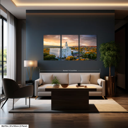 a living room filled with furniture and a painting on the wall