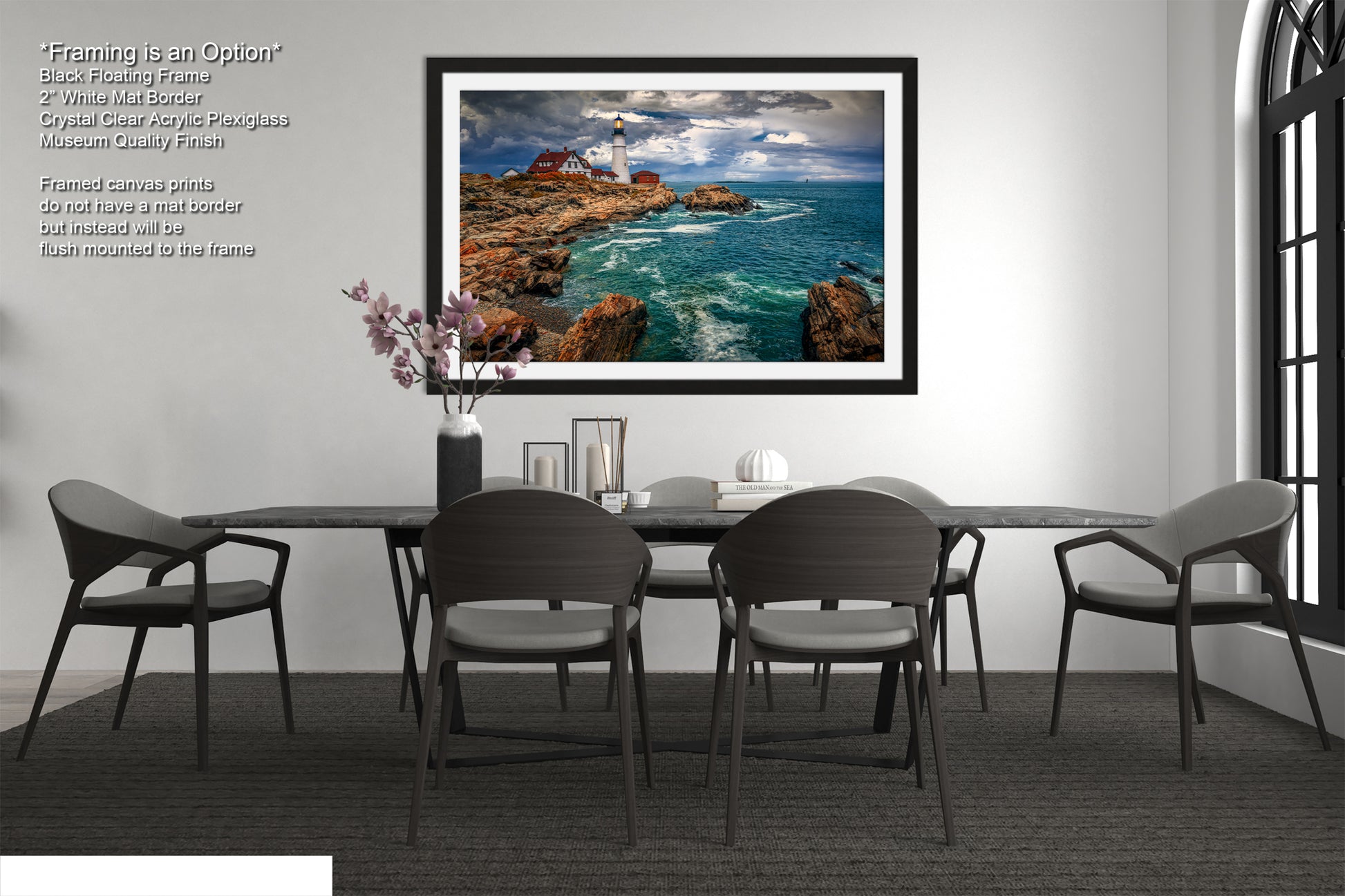 a picture of a dining room with a table and chairs
