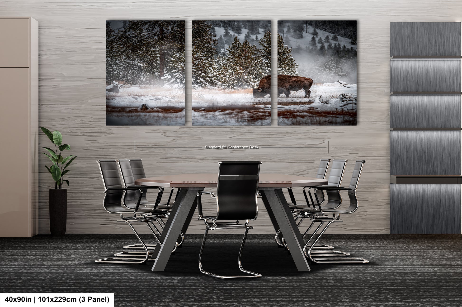 a dining room with a table and chairs