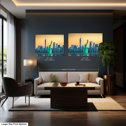 a living room filled with furniture and a painting on the wall