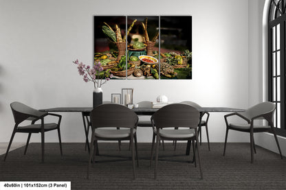 a dining room with a table and chairs