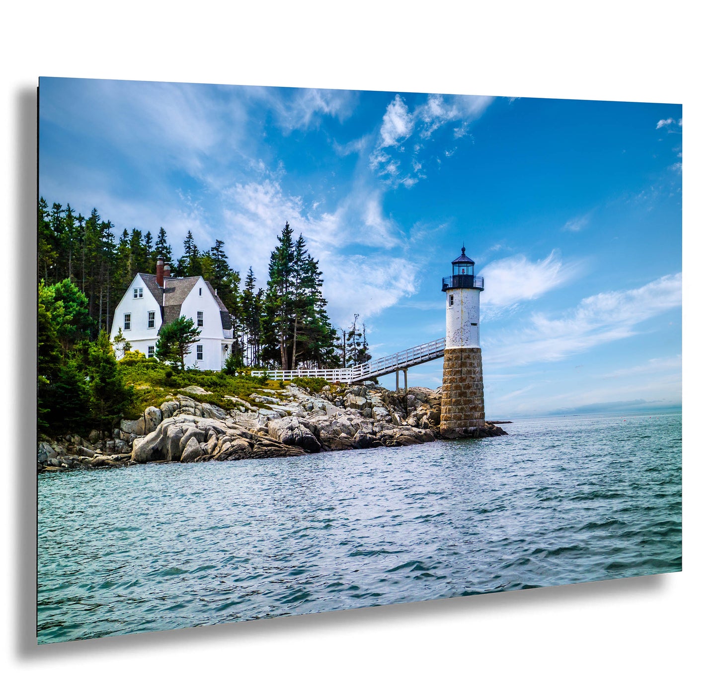 Coastal Charm: Isle au Haut Lighthouse Acadia National Park Nautical Canvas Print Wall Art