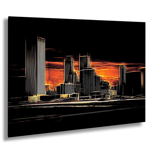Tulsa Skyline Wall Art, Abstract Tulsa Skyline Print, Tulsa Abstract Art, Tulsa Print, Tulsa Oklahoma Abstract Wall Art