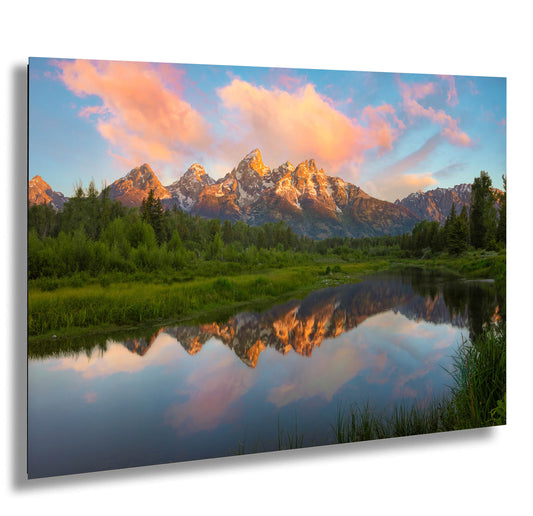 Grand Teton Sunrise, Schwabacher Landing, National Park Landscape Print, Mountain Reflection, Wyoming Canvas Wall Art Prints, Snake River