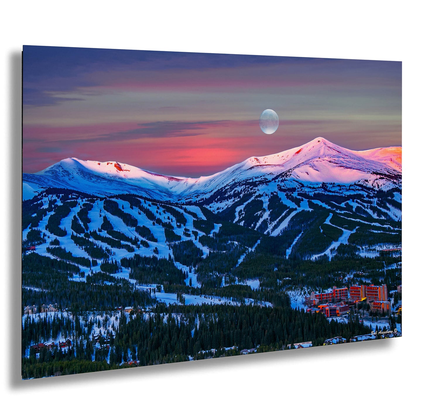 Breckenridge Colorado sunrise picture, Breckenridge wall art, Breckenridge ski resort, moon over Breckenridge, Breckenridge photography