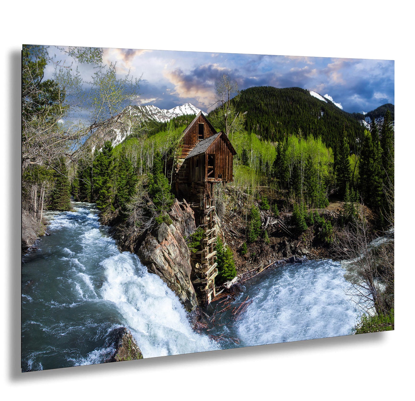 Crystal Mill landscape picture, Aspen Colorado, Carbondale Colorado, Crystal Mill in spring, Colorado wall art, mountain wall art, man cave