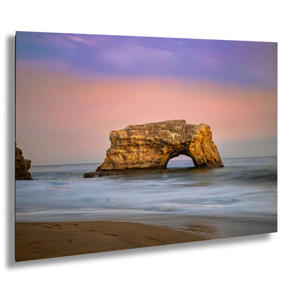 Sunset Santa Cruz Natural Bridge Beach art canvas wall print , Ready to hang home office gift canvas print. Wall Art office Home Decorations