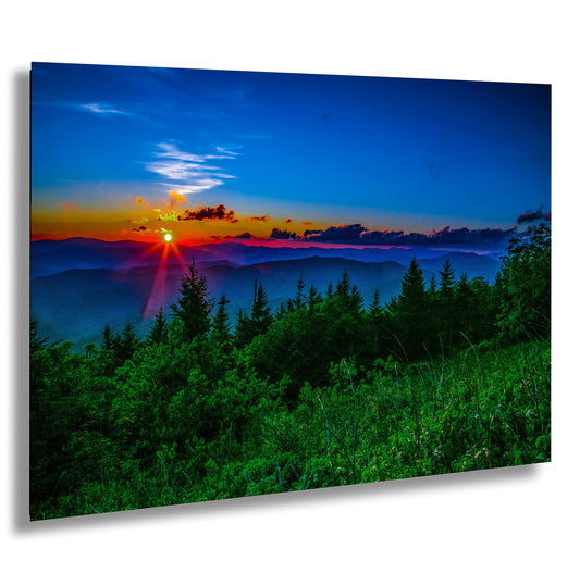 Smoky Mountain wall art, sunset, mountain sunset, Blue Ridge canvas, Asheville art, North Carolina wall art