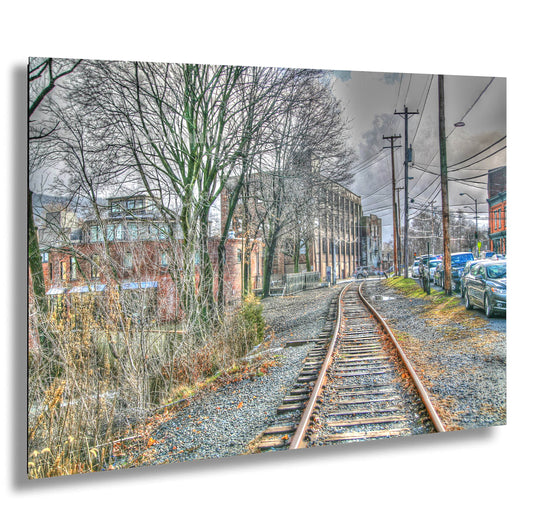 Beacon NY train tracks hdr living room bar cityy rebirth canvas print metal print