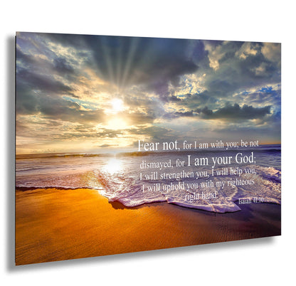 Isaiah 41:10, Inspirational Canvas Wall Art Prints, Sunset Beach, Christian Canvas Art, Christian Religious Decor for Home