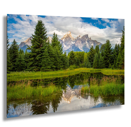 Grand Teton National Park Landscape Print, Schwabacher Landing, Mountain Reflection, Wyoming Canvas Large Wall Art Prints, Snake River