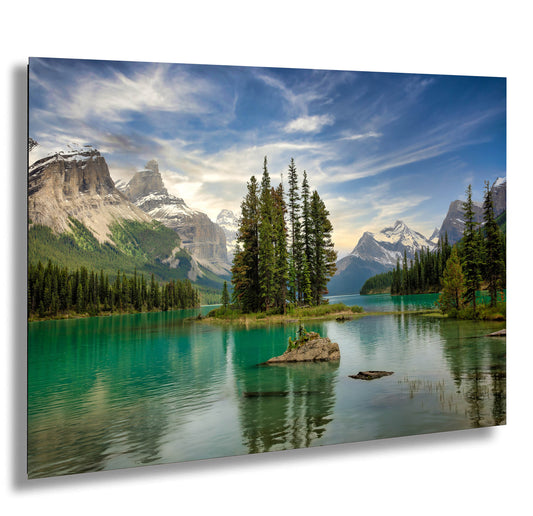 Spirit Island Print, Maligne Lake, Jasper National Park, Canadian Rockies, Alberta, Banff, Canvas Wall Art Prints for Home