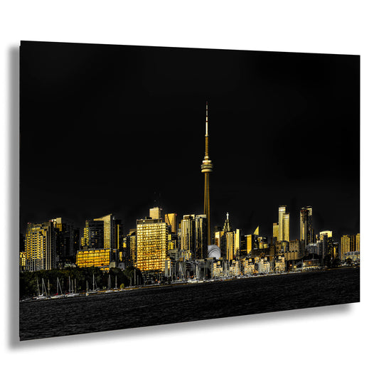 Toronto Night Skyline Canvas, Gold Buildings, Canvas Print, Home Decor, Canvas Wall Art, Fine Art Photography, Toronto Art, Modern Art