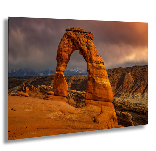 Sunset at Delicate Arch art canvas wall print Arches National Park Utah Ready to hang gift canvas print. Wall Art Office Home Decorations