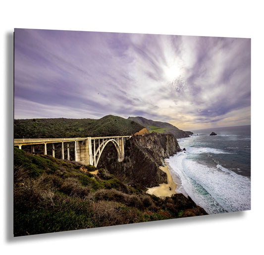 Bixby Bridge and Pacific Coast Big Sur art canvas wall print , Ready to hang home office gift canvas print. Wall Art office Home Decorations