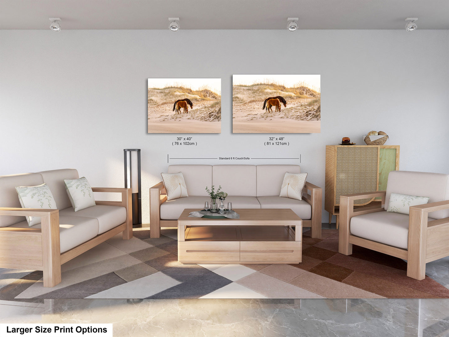 Wild Mustang Horses Mother and Baby Sunset / Fine Art Print / Canvas / Acrylic / Metal / Photography