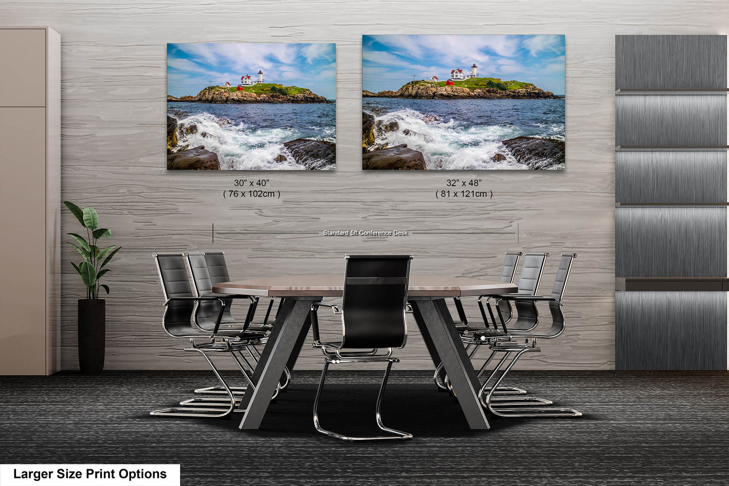 Beacon of Beauty: Nubble Lighthouse Cape Neddick Nautical Photography Metal Canvas Print Wall Art