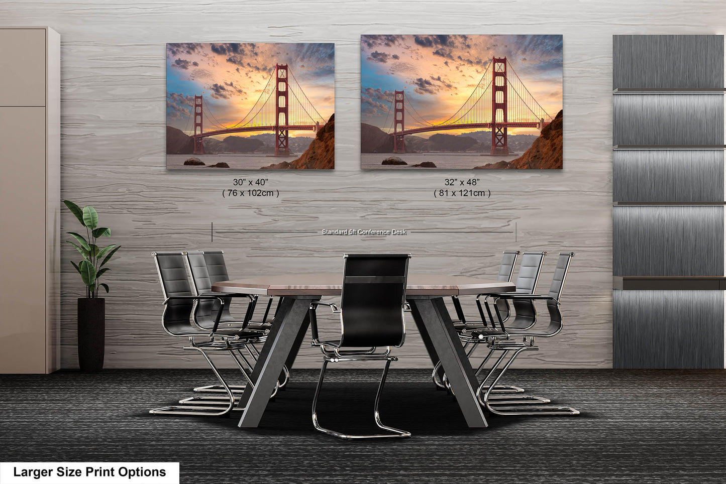 Golden Gate Bridge Sunrise Print, San Francisco Bay Bridge, Canvas Wall Art Photo Prints, Dramatic Landscape, Wall Decor for Home or Office