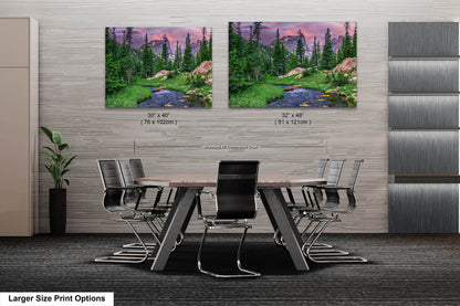 Rocky Mountain National Park wall art, summer in Estes Park, Colorado wall art, mountain stream, large framed art work