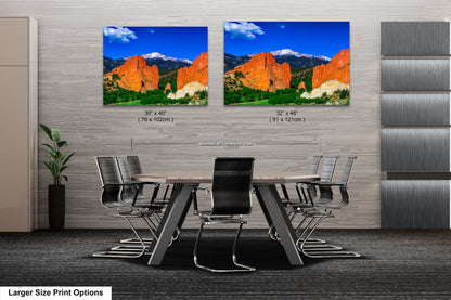 Garden of the god's picture, Pikes Peak print, Colorado Springs canvas, Colorado Springs wall art, 
