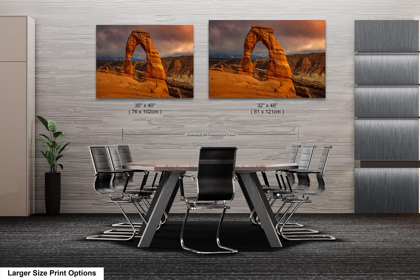 Sunset at Delicate Arch art canvas wall print Arches National Park Utah Ready to hang gift canvas print. Wall Art Office Home Decorations