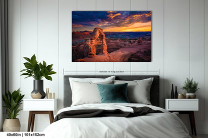 Sunset at Arches National Park Photography, Canvas Wall Art Photo Prints-Ideal Landmark Wall Decor for Home, Living Room, Bedroom Or Office