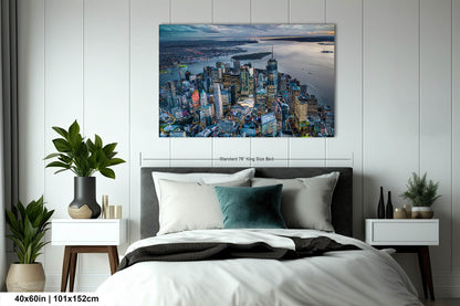 Downtown New York City Photo, Aerial View Skyline NYC, Lower Manhattan, NYC Canvas Print, New York City Wall Art, Aerial Photo, Metal Print