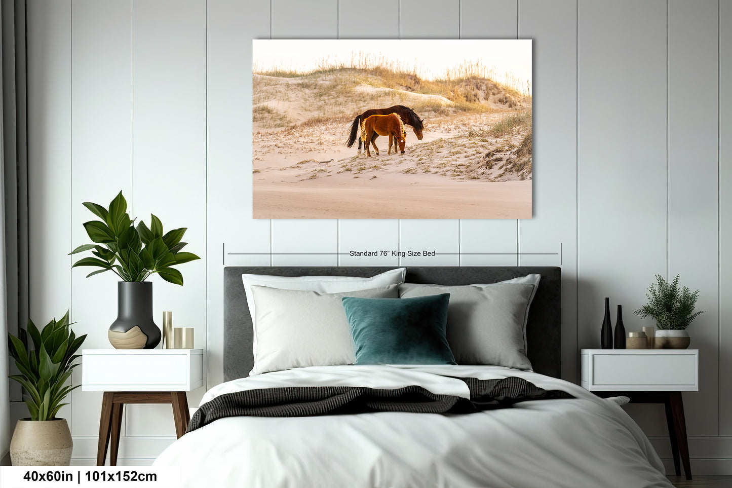 Wild Mustang Horses Mother and Baby Sunset / Fine Art Print / Canvas / Acrylic / Metal / Photography