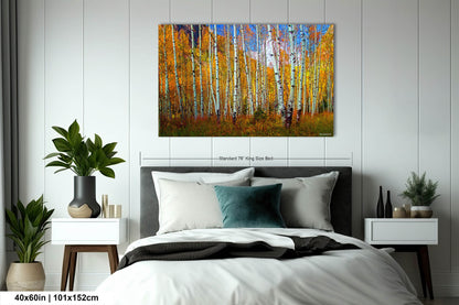 Aspen's canvas, fall aspens, Colorado, Colorado canvas, autumn trees, aspens photo, large canvas, Colorado gifts, large wall art