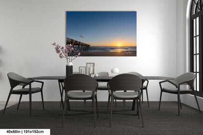 Vero Beach Sunrise, Pier, Sun rays, Vero Beach Florida, Wall Art, Living Room, Bedroom, Office, Dorm