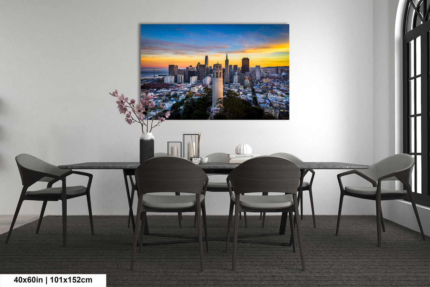 Sunrise at The Coit Tower San Francisco, Telegraph Hill, Wall Art Canvas Print, California Photography, Home Decor, San Francisco Photo