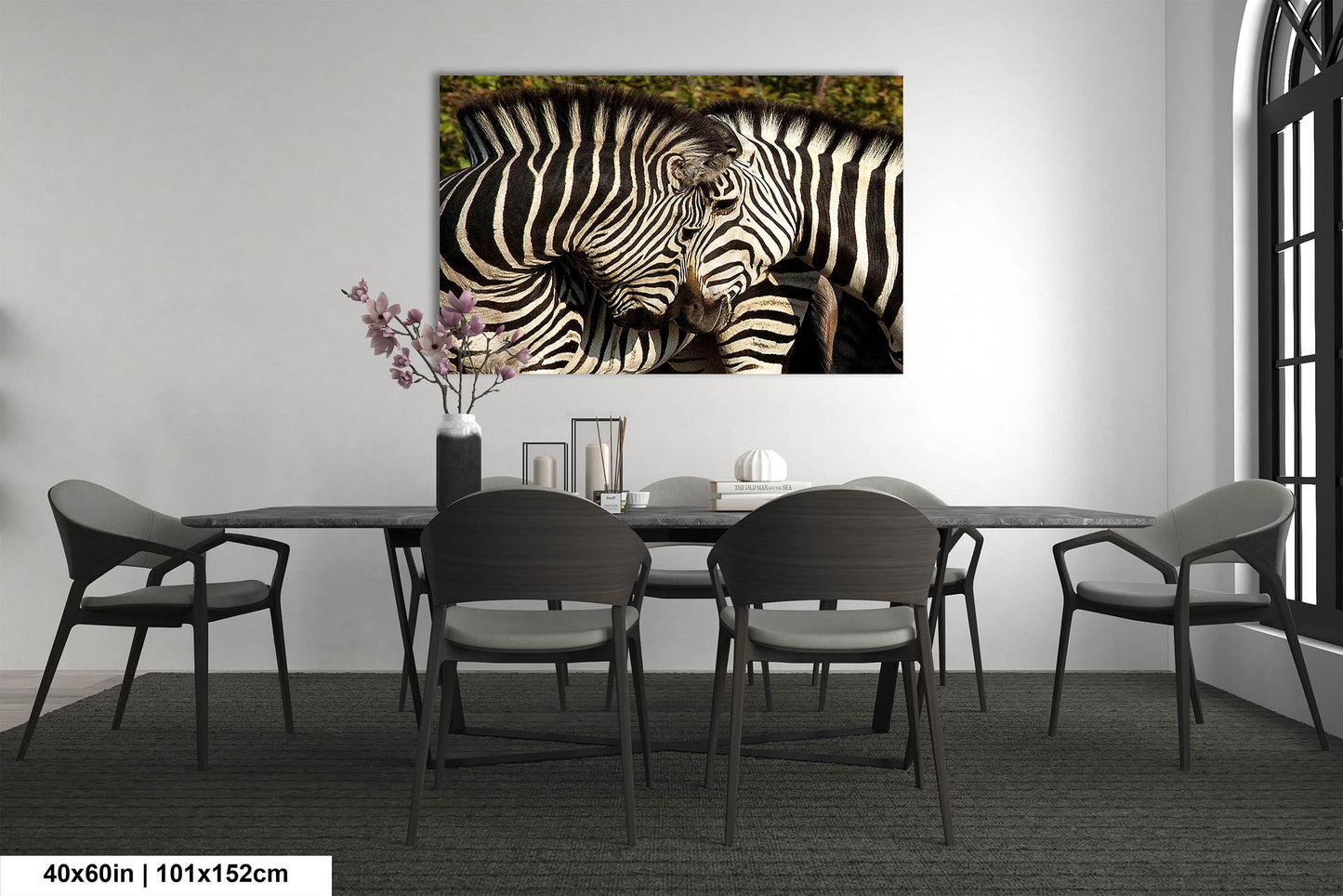 South Africa Zebra Print, Couple Zebras Canvas Wall Art, Stylish Safari Photo Print for Home,Living Room, Office, Bedroom or Dorm Decor Gift