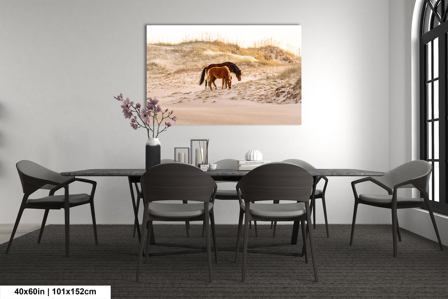 Wild Mustang Horses Mother and Baby Sunset / Fine Art Print / Canvas / Acrylic / Metal / Photography