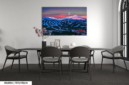 Breckenridge Colorado sunrise picture, Breckenridge wall art, Breckenridge ski resort, moon over Breckenridge, Breckenridge photography