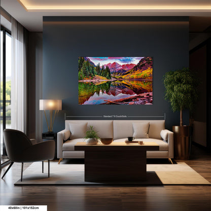 Maroon Bells near Aspen, Maroon Bells photo, Colorado art, autumn canvas, mountain wall art, Aspen art, autumn colors