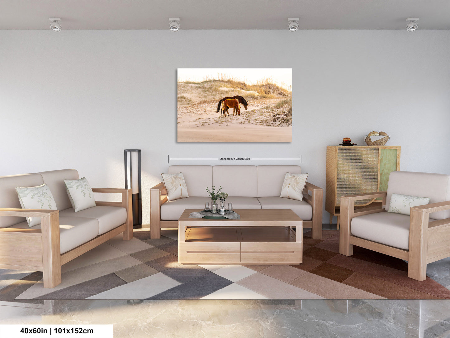Wild Mustang Horses Mother and Baby Sunset / Fine Art Print / Canvas / Acrylic / Metal / Photography