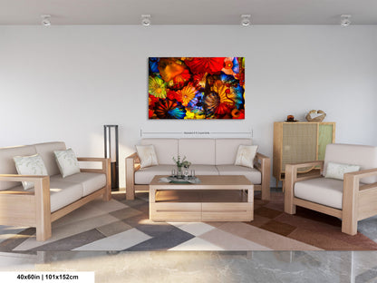 Color Glass Flowers Print, Chihuly Glass Wall Art, Home Decoration, House Warming Gift, Interior Design Ideas, Abstract Art, Urban Art