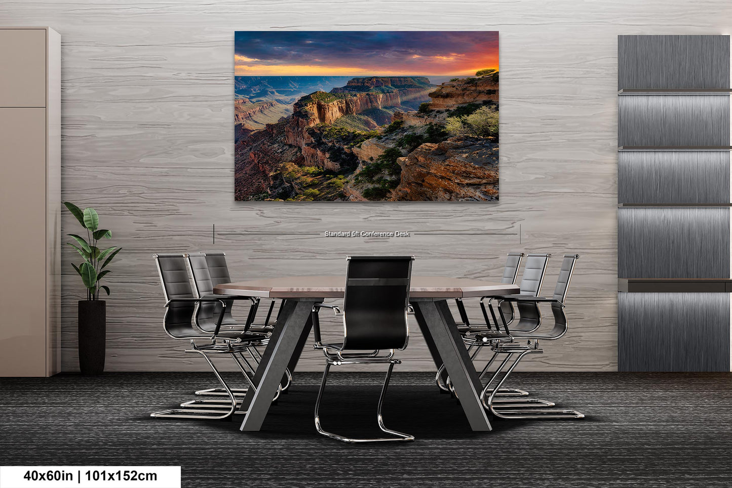 North Rim Grand Canyon National Park Southwestern Wall Art, Arizona Decoration in Triptych, Metal, and Large Canvas Print