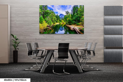 CA Yosemite National Park Half Dome 4 Merced River Clouds Reflections Iconic