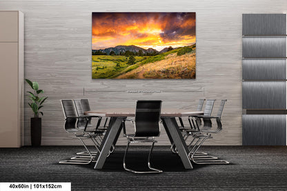 Boulder Flatirons Sunset, Photo, Wall Art, Boulder, Colorado, Canvas Print, Wall Decor, Metal Print, CU Buffs, Mountains
