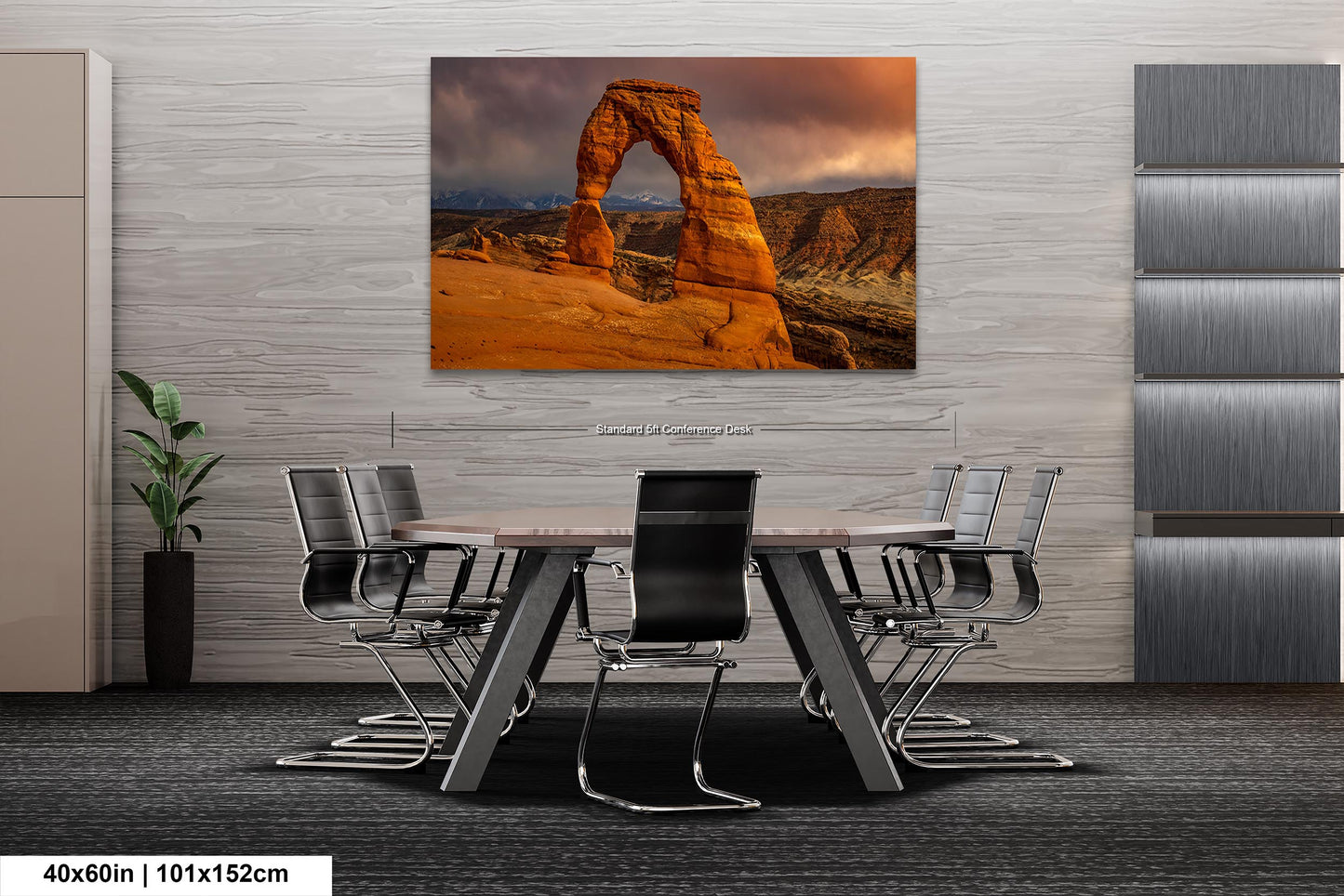 Sunset at Delicate Arch art canvas wall print Arches National Park Utah Ready to hang gift canvas print. Wall Art Office Home Decorations