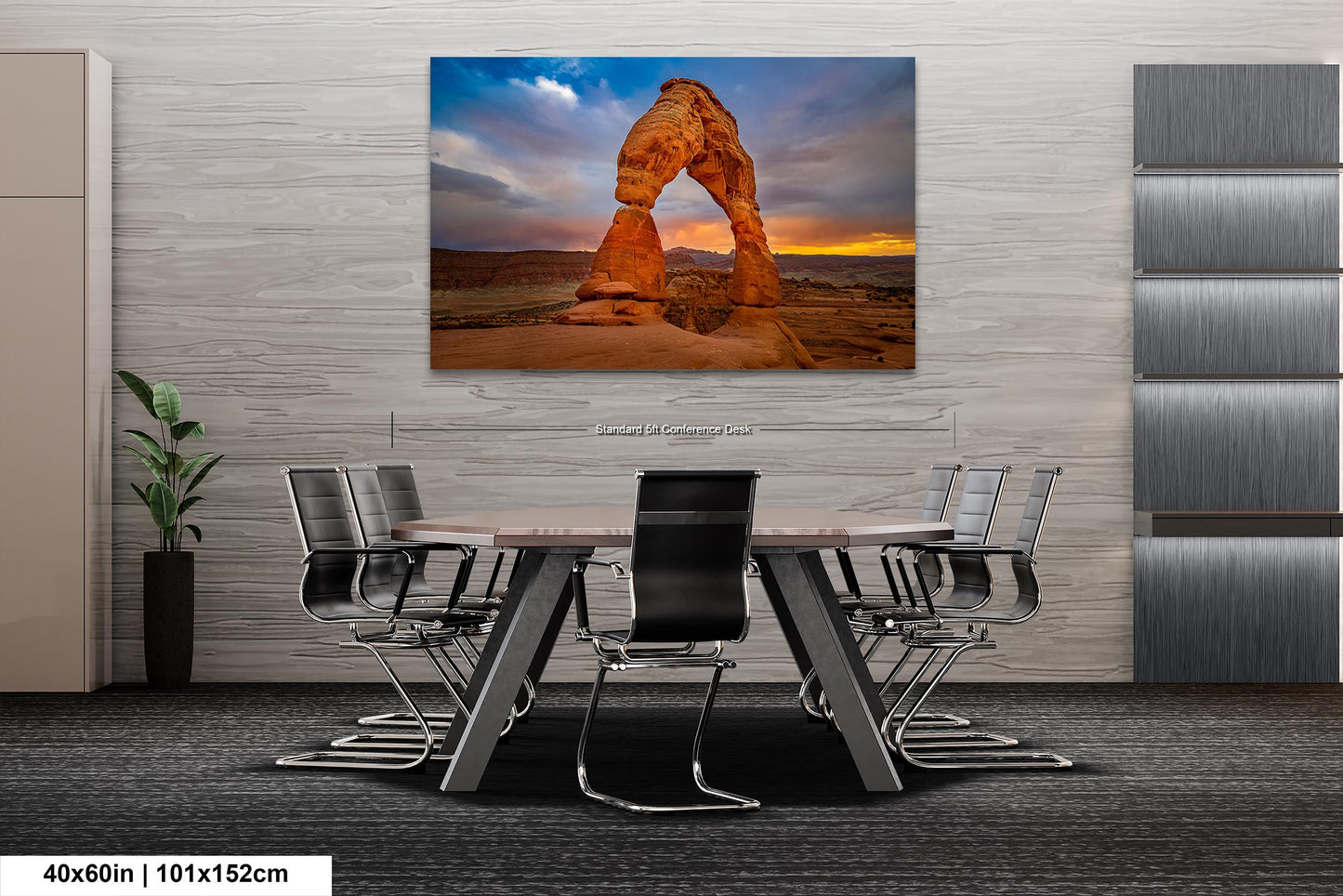 Sunset at Delicate Arch art canvas wall print Arches National Park Utah Ready to hang gift canvas print. Wall Art Office Home Decorations