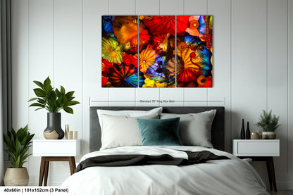 Color Glass Flowers Print, Chihuly Glass Wall Art, Home Decoration, House Warming Gift, Interior Design Ideas, Abstract Art, Urban Art