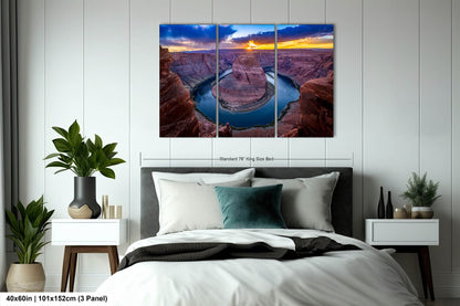 Sunset at Horseshoe Bend, Page, Arizona Fine art Canvas/Metal/Acrylic/Photo Print Wall Art Office Home Decorations Ready to hang