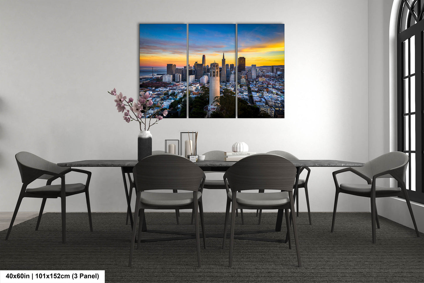 Sunrise at The Coit Tower San Francisco, Telegraph Hill, Wall Art Canvas Print, California Photography, Home Decor, San Francisco Photo