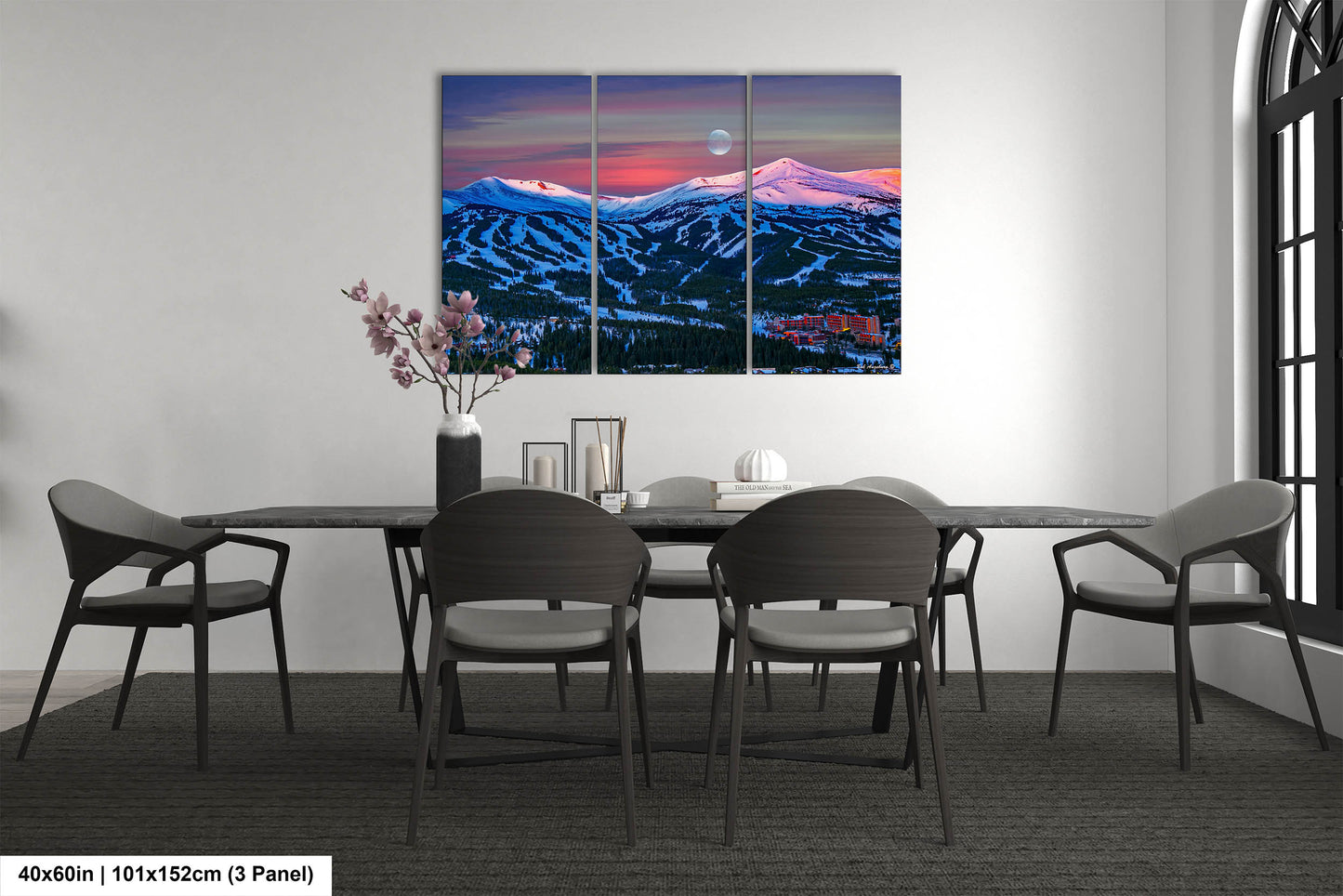 Breckenridge Colorado sunrise picture, Breckenridge wall art, Breckenridge ski resort, moon over Breckenridge, Breckenridge photography