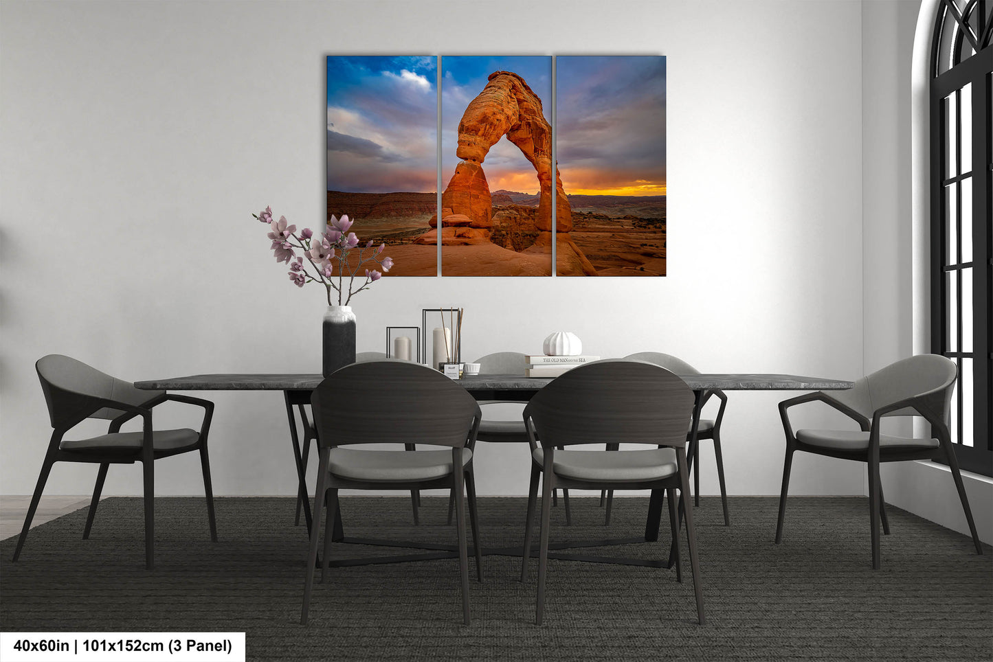 Sunset at Delicate Arch art canvas wall print Arches National Park Utah Ready to hang gift canvas print. Wall Art Office Home Decorations